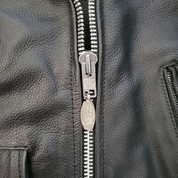 Women's black genuine leather jacket size 12 - Picture 6 of 16